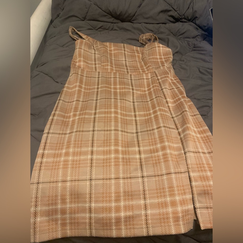 Plaid Brown Dress